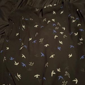 Reitmans xs black birds blouse
